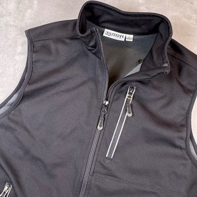 33,000ft Vest Softshell Full Zip Mens Med Black Lightweight Outdoor Pockets
