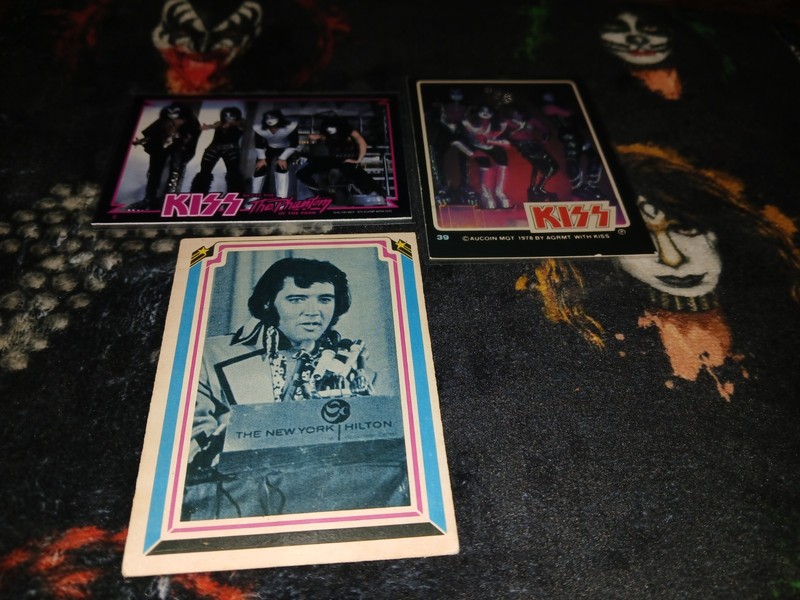 KISS 3 COLLECTORS CARDS 1979 Donruss +Elvis+kiss Meets The Phanton