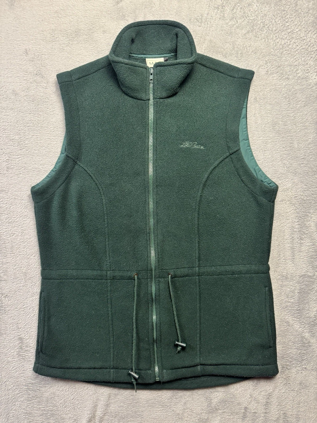 Vintage L.L. Bean Vest Mens XL Green Fleece Full Zip Made In USA Outdoors 90s