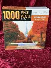 Americanflat 1000 pc puzzle NOS Autumn in Paris. Art By James Wiens. New