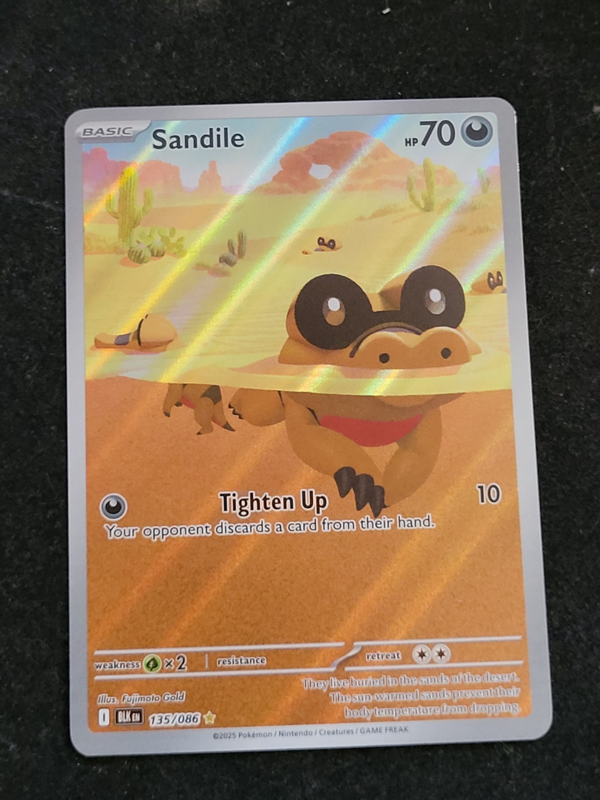 Sandile 135/086 Black Bolt Illustration Rare Near Mint Pokemon Card