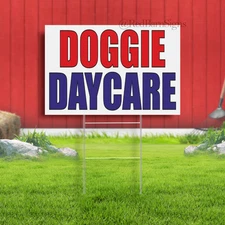 DOGGIE DAYCARE vets pets cut animal cats shop Indoor Outdoor Yard Sign
