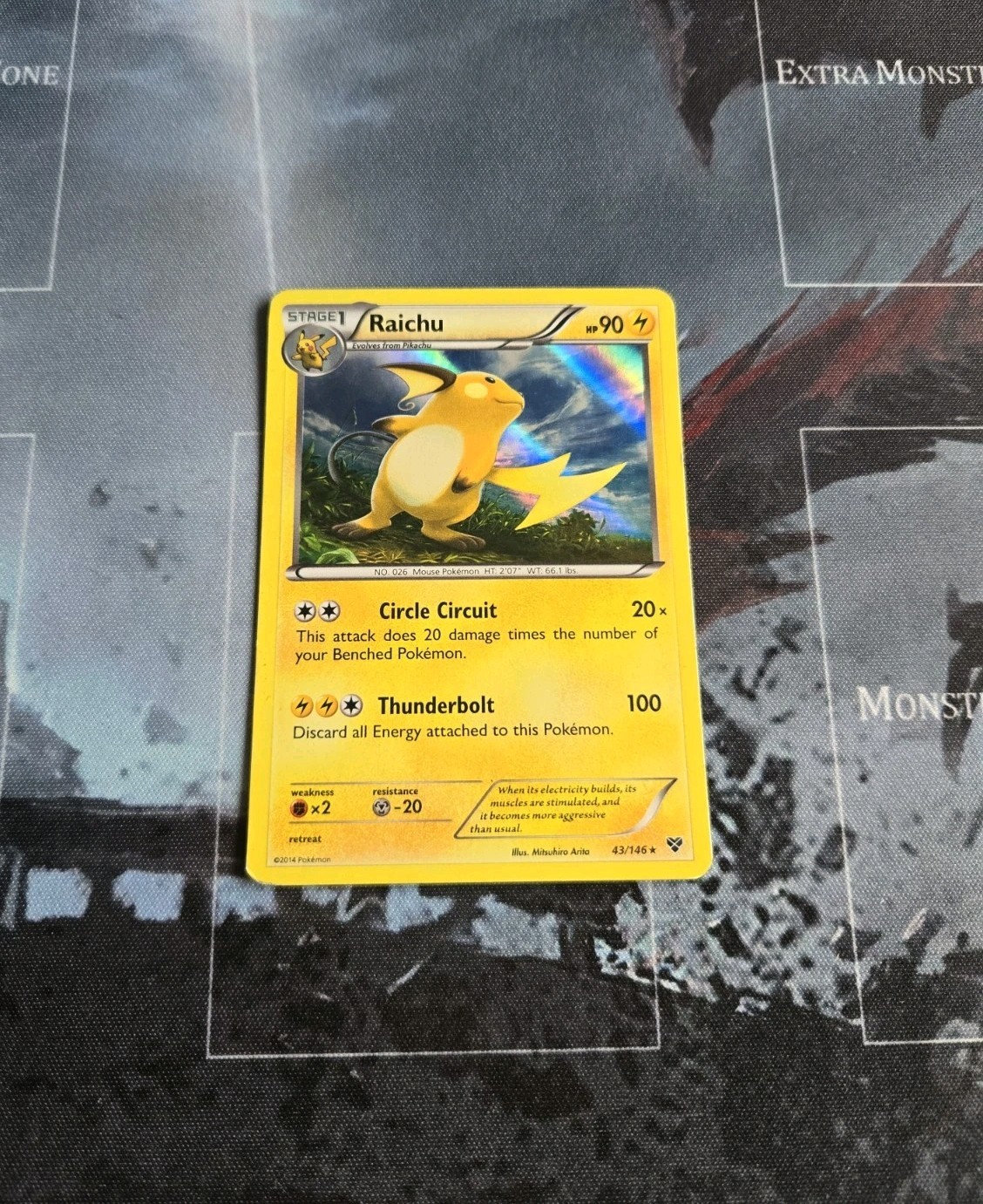 Raichu 43/146 XY Base - Holo Rare Pokémon Card - MP