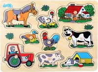Small Foot Setzpuzzle Bauerei Aus Holz, Mit Vielen Motiven Vom Bauer (Us Import)