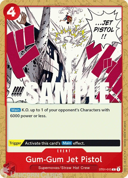ST01-015 Gum-Gum Jet Pistol Common One Piece TCG Card