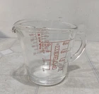 VTG PYREX Corning 1 c Measuring Cup #508 Closed D Handle - oz mL Made in USA