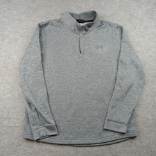 Under Armour Sweatshirt Mens XL Gray ColdGear 1/4 Zip Fleece Pullover 1347708