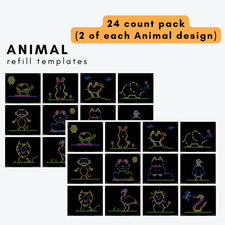 Animal Pack 2x Template Refills Lite Brite Ultimate Classic 24 count