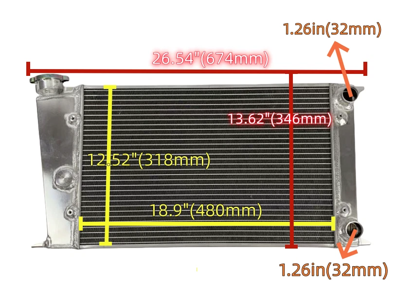 Radiador de aluminio de 2 filas para VW GOLF MK1 Jetta SCIROCCO GTI 1984-1991 1,6 L 1,8 L Foto 2 de 4