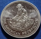 A 1986 Engelhard American Prospector 1oz .999 Fine Silver Round BU