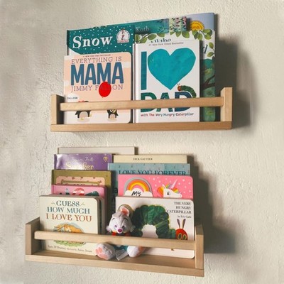 Floating Shelves for Wall, Burlywood Nursery Book Shelves, 15.7 inch Kids Boo...