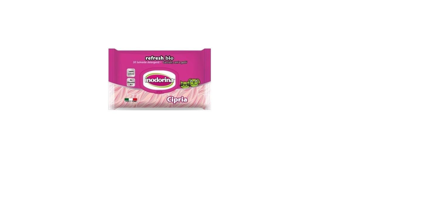 Inodorina refresh bio salviette al profumo di cipria
