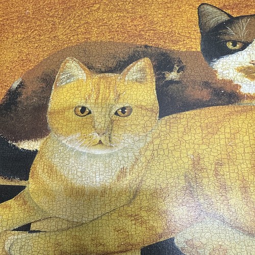 Vintage 90s Y2K Cindy Sampson "Country Cat" Wood Serving Tray Very Hard to Find! - Picture 8 of 17