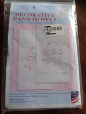 JACK DEMPSEY STAMPED FOR CROSS STITCH EMBROIDERY DECORATIVE HAND TOWELS EASTER