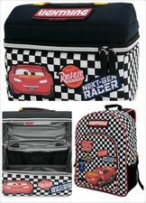Disney Store Lightning McQueen Backpack and Lunch Box Set boys New