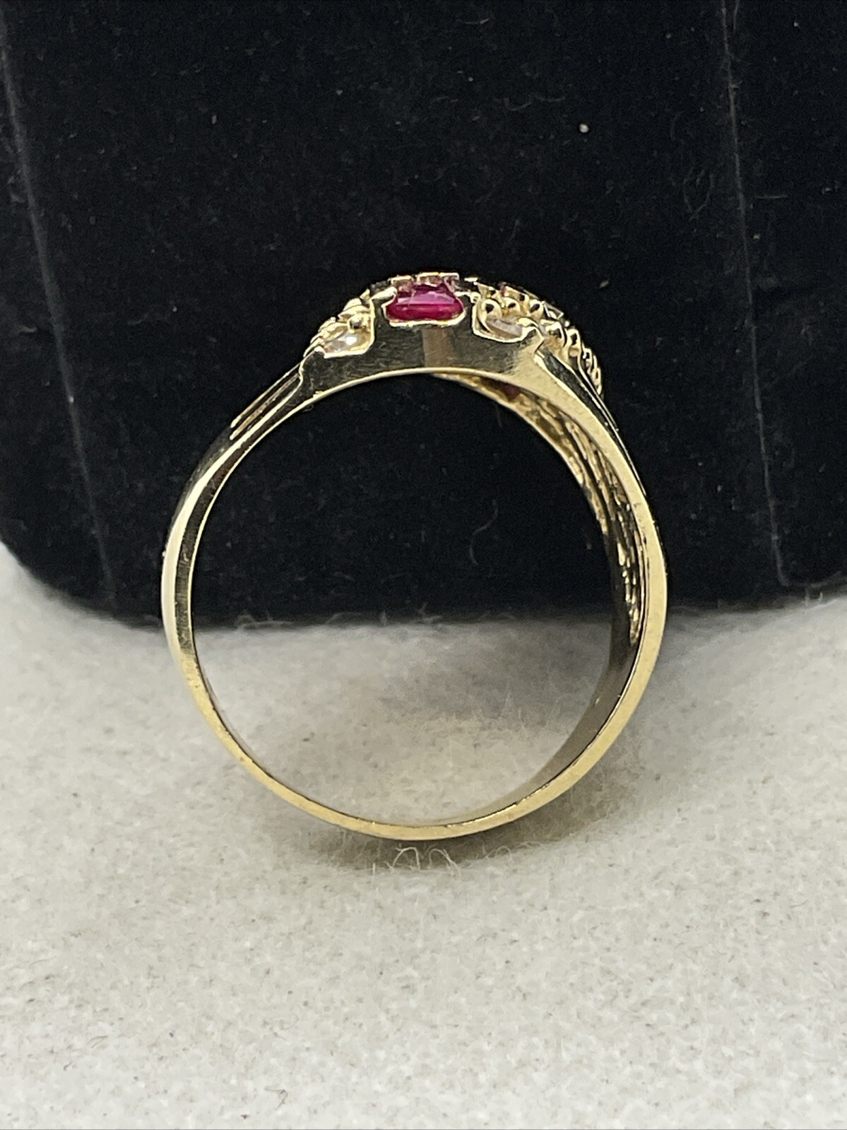 IMPRESSIVE Solid 14K Yellow Gold Princess Cut Cre… - image 20