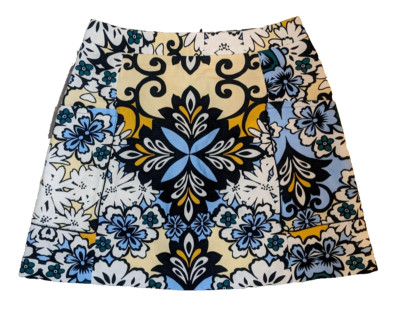 Zara Floral A-line Skirt Size M Art to Wear Pockets Mini N62