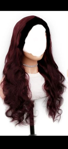 Dark Cherry Burgundy Red Body Wave Human Hair Head band Wig~ 180 density ~ 24” - Picture 12 of 12