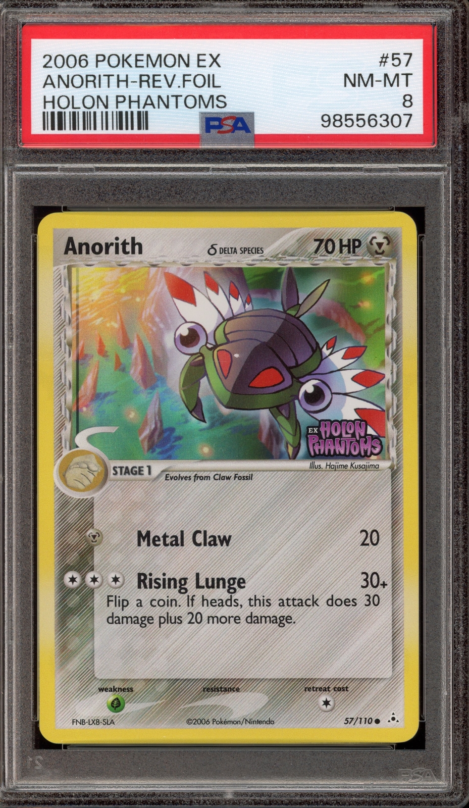 Pokemon Anorith EX Holon Phantoms Reverse Holo #57 PSA 8