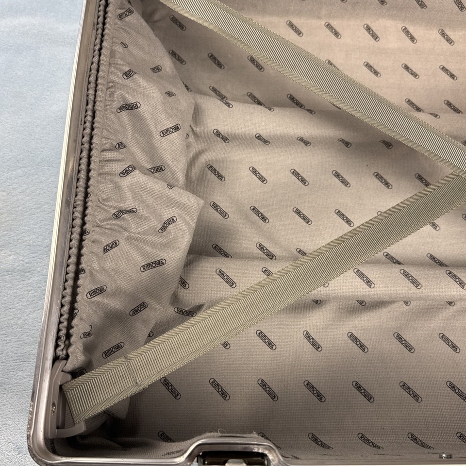 Rimowa Topas 63L Silver Alumium 2wheels Carry Case Suitcase Blue Logo