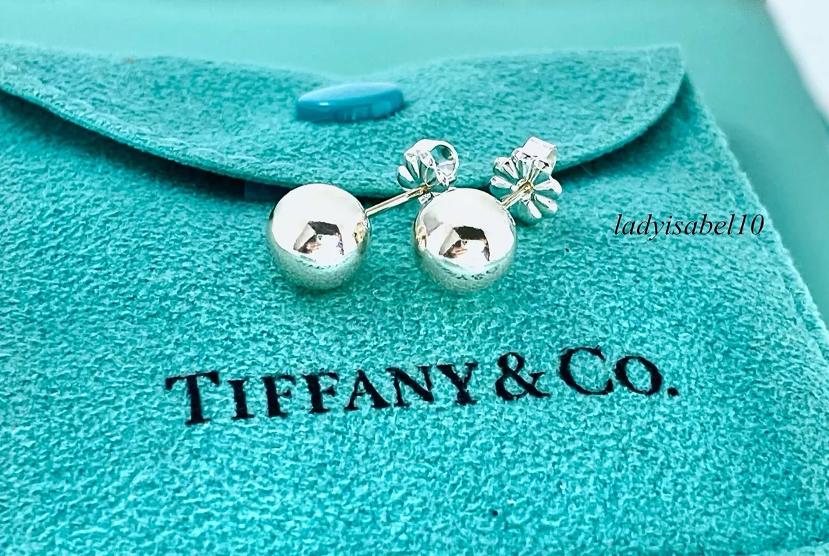 Tiffany Co Sterling Silver Bead Hardwear Ball Stud Earrings Gift