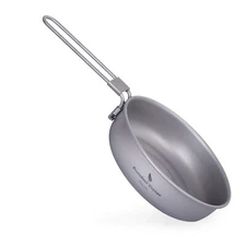 Boundless Voyage Ultra-light Titanium Frying Pan with Folding Handle Outdoor ...