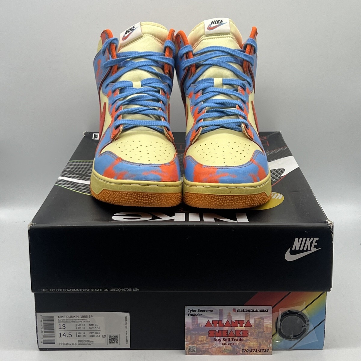 Size 13 - Nike Dunk High 1985 SP Orange Acid Wash 2022 Brand
