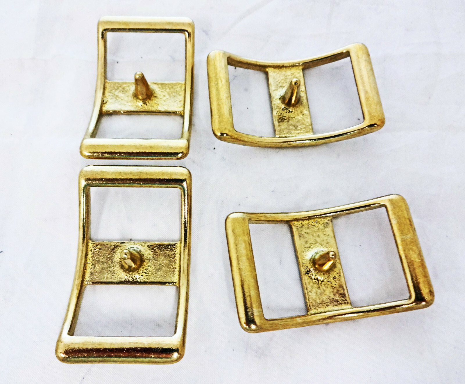 Lot of 4 Solid Brass Conway Buckles Horse Tack Reins Headstalls