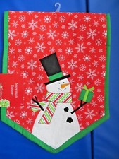 Christmas: TABLE RUNNER Snowflakes Appliqued Snowmen on Each Side 13" X 36" NEW