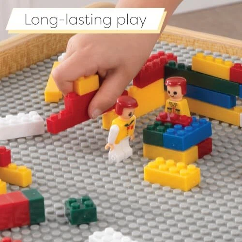 Mesa de actividades de madera reversible Kidkraft con tablero con 195 ladrillos de construcción - Foto 3 de 4