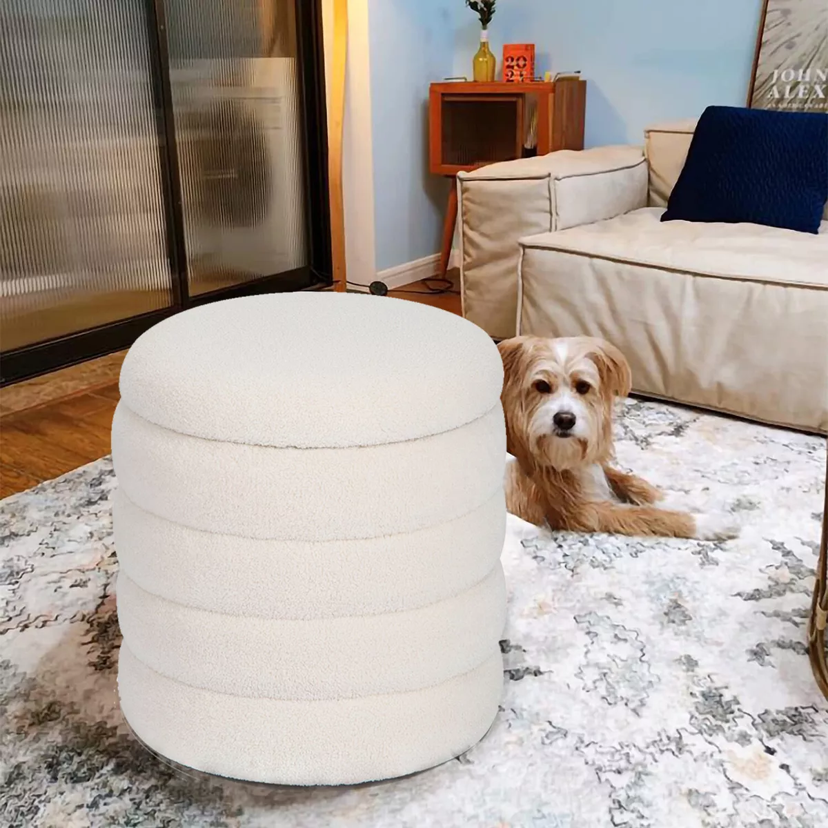 White cheap ottoman footstool