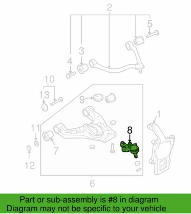 OEM CTR SUSPENSION BALL JOINT LOWER FRONT 2003-2009 KIA SORENTO # 54570-3E001 Foto 2 de 2