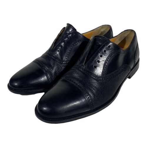 Mezlan Florence Captoe Kalbsleder schwarz elegante Schuhe Herren Größe 9,5 Spanien keine Schnürsenkel - Bild 2 von 9