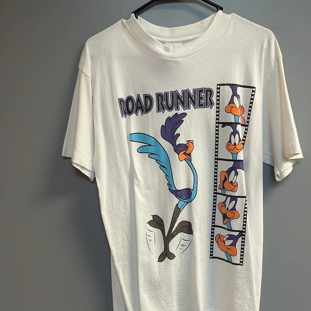 Vintage Acme Road Runner Cartoon Graphic White T-Shirt Adult XL | eBay