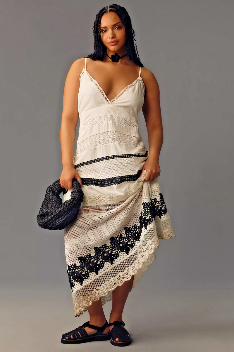 anthropologie sleeveless embroidered midi dress with scarf Short-Sleeve Embroidered Appliqu Midi Dress by Anthropologie in Green, Size: Small