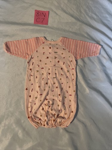 Baby Rhino Two Way Pink Patterned One Piece baby size 0-3 NO SIZE TAG - Picture 5 of 6