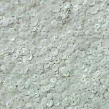 4mm Cup Sequins White Opaque Made in USA