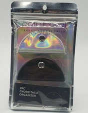 Path Travel 2-piece Chord Taco Organizer - Cord Organizer Set Black & Holograpic