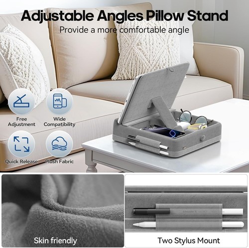 Tablet Pillow Stand with Storage Foldable Ipad Holder for Bed Lap and Desk - Picture 3 of 8