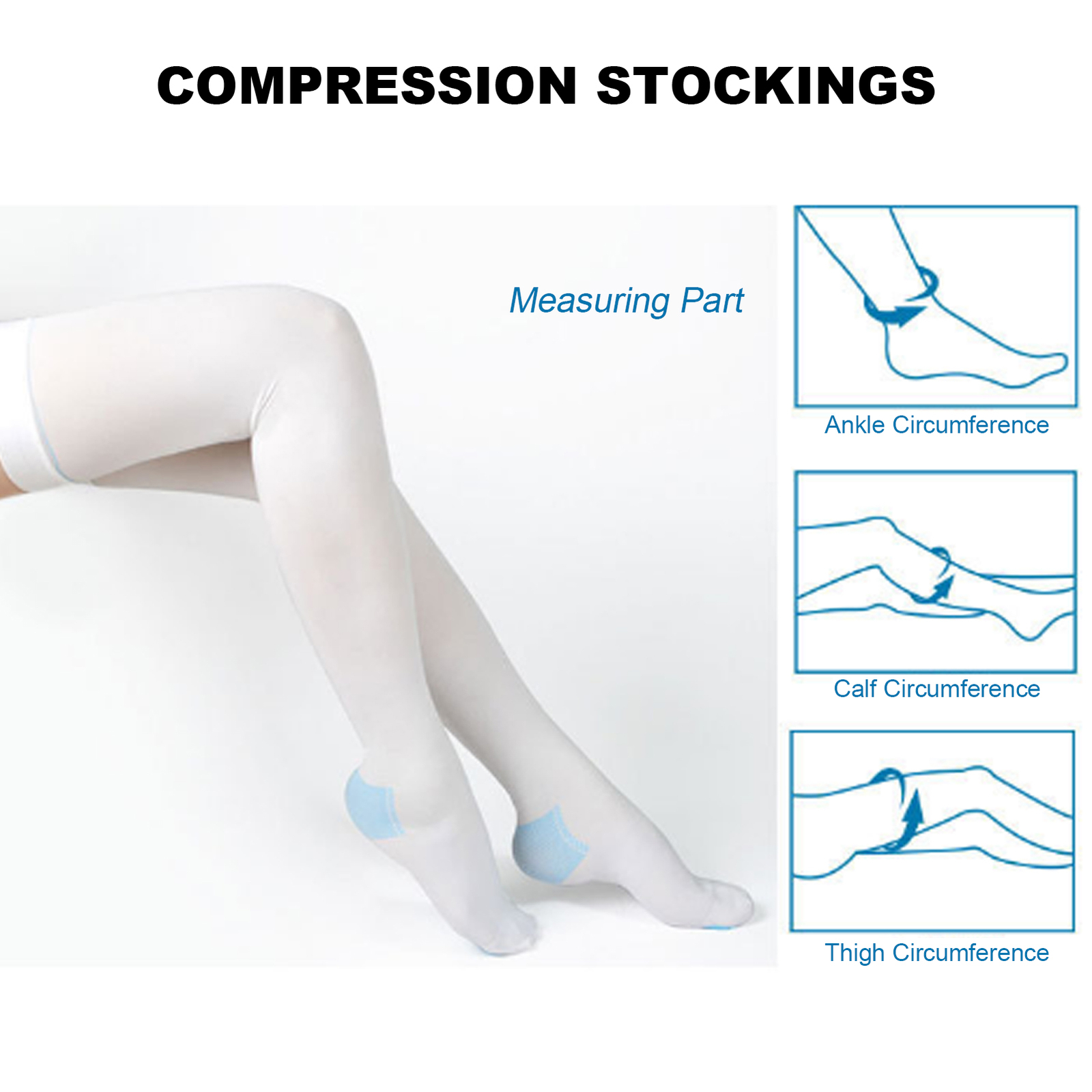 Thigh Length Stockings Prevent Varicose Veins Leg Fatigue Swelling