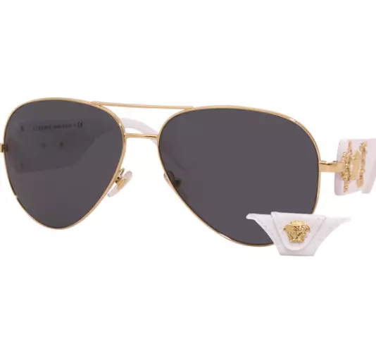 Versace top leather sunglasses