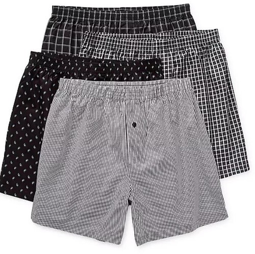 Stafford 4er Pack Herren Boxershorts 100% Baumwolle gewebt schwarz kariert - Bild 2 von 3