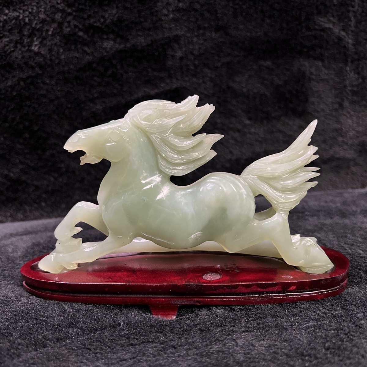 Charme Cheval En Jade Naturel Sculpté Main - Pierre Brune Et Blanche, Neuf