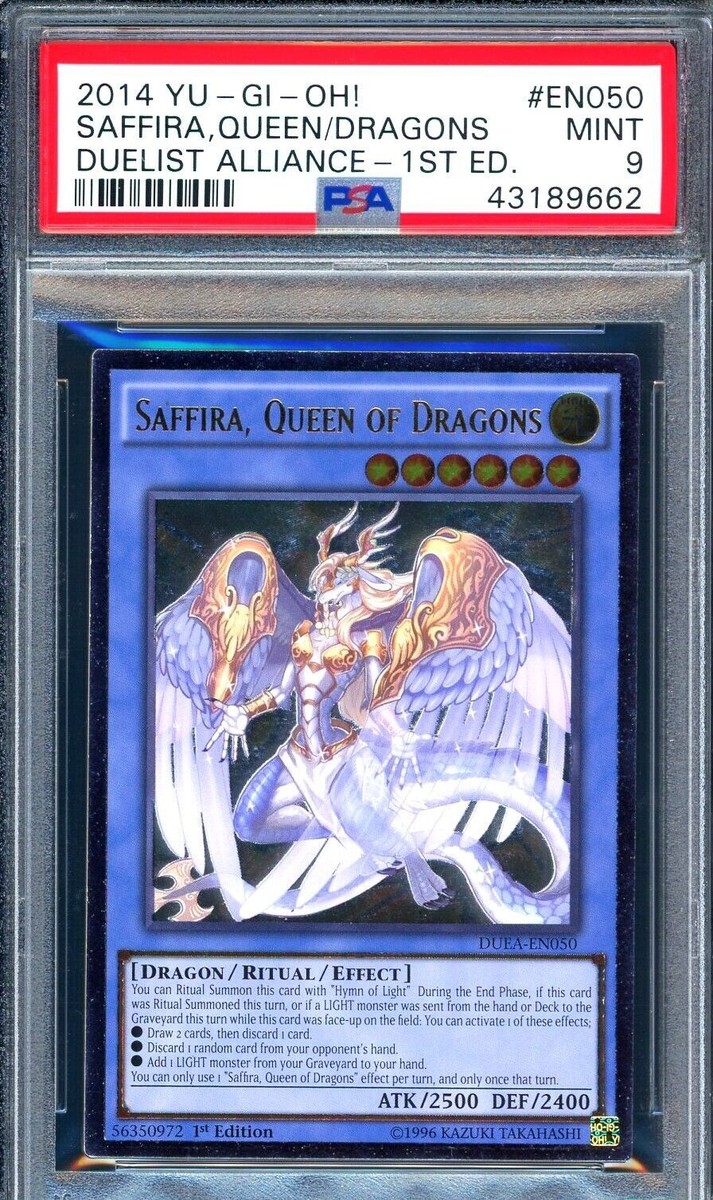 PSA 9 Yu-Gi-Oh! Saffira, Queen of Dragons DUEA | eBay