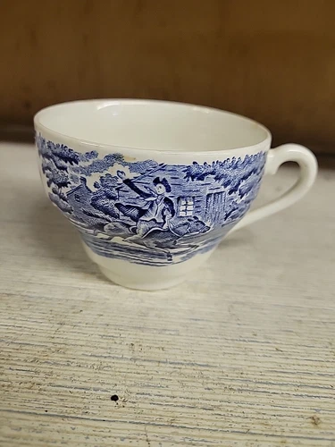 Vintage Staffordshire Liberty Blue Tea Cup Paul Revere Made In England