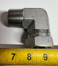 1501-16-16-FG Brennan Ind 90° Elbow Hydraulic Hose Adapter 1" NPTF x NPSM Steel