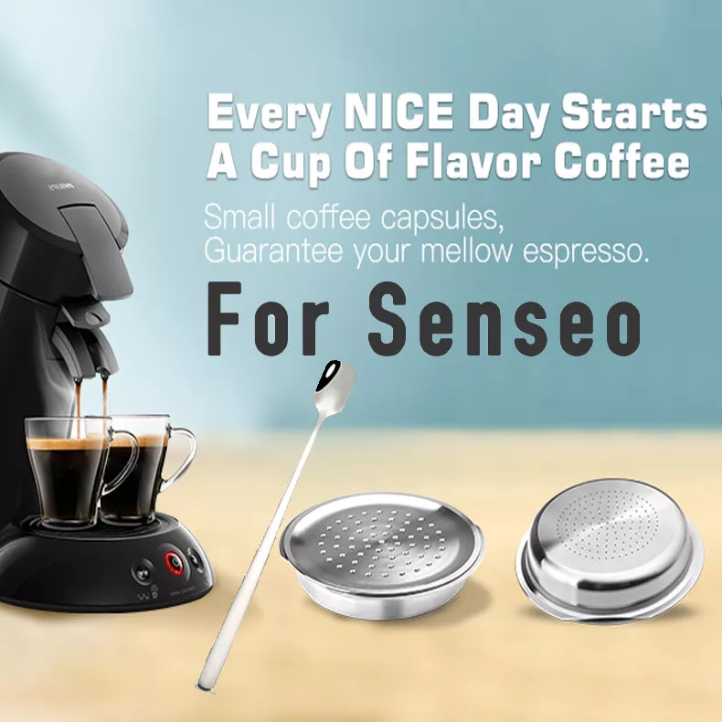 HAILASRE Capsule de café réutilisable pour Senseo HD7801 et Senseo HD6592  Filtre à dosette de café rechargeable en acier inoxydable avec cuillère en  métal : : Cuisine et Maison