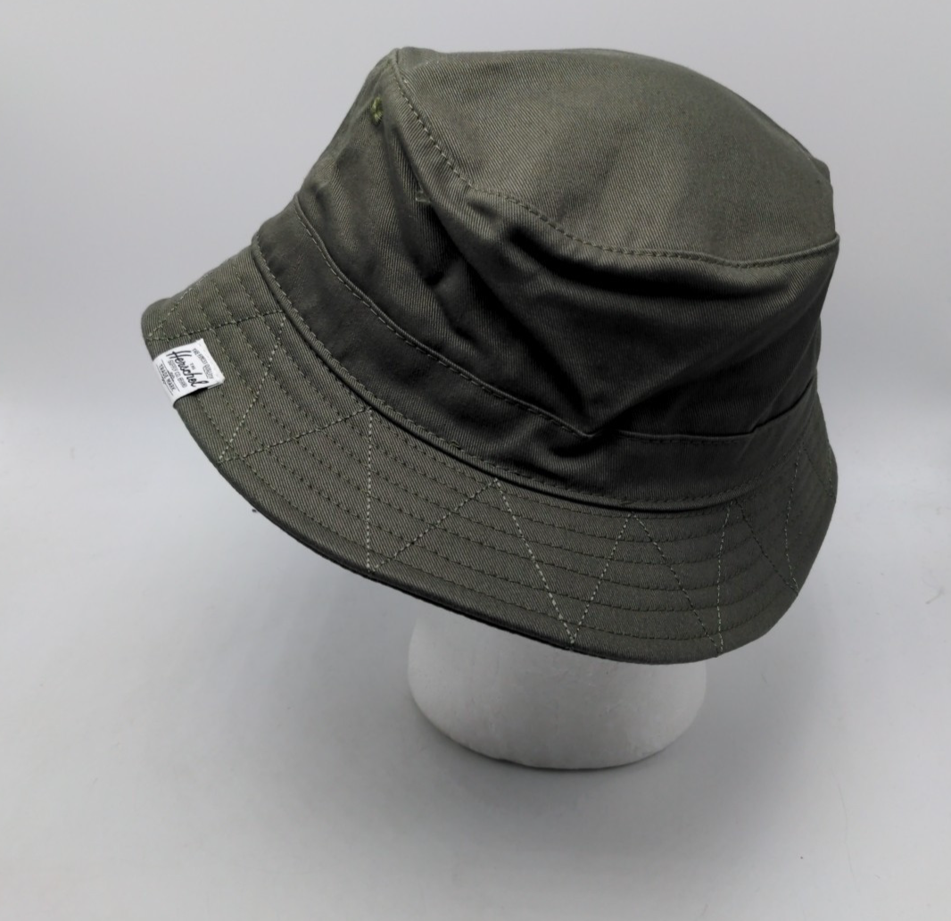 herschel army green bucket hat technical printing inspired by military specific Herschel Green Bucket Hat | Parallel main image 2
