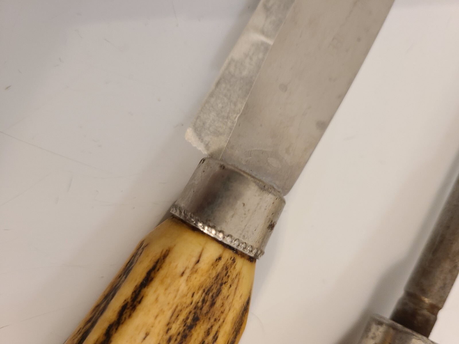 Deer Antler Handled Hunting Knife Sharpening Tool Stainless Steel eBay