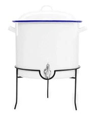 Crow Canyon Enamelware Beverage Dispenser & Stand, 3 Colors Available